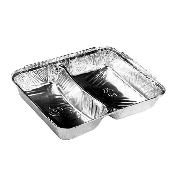 ظرف یکبار مصرف آلومینیومی دو خانه کد 204